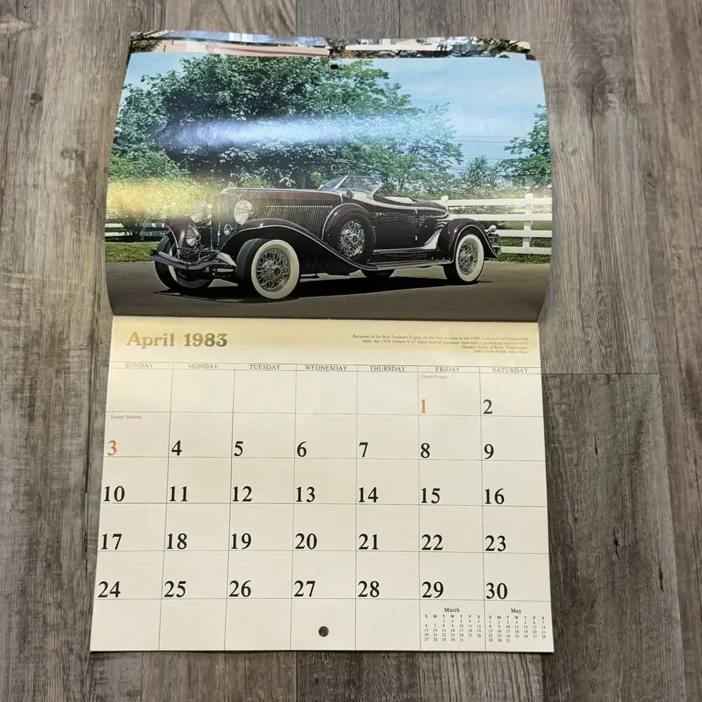 1983 Calendar Edition Car Collector and Car Classics Magazine Vintage - Unused